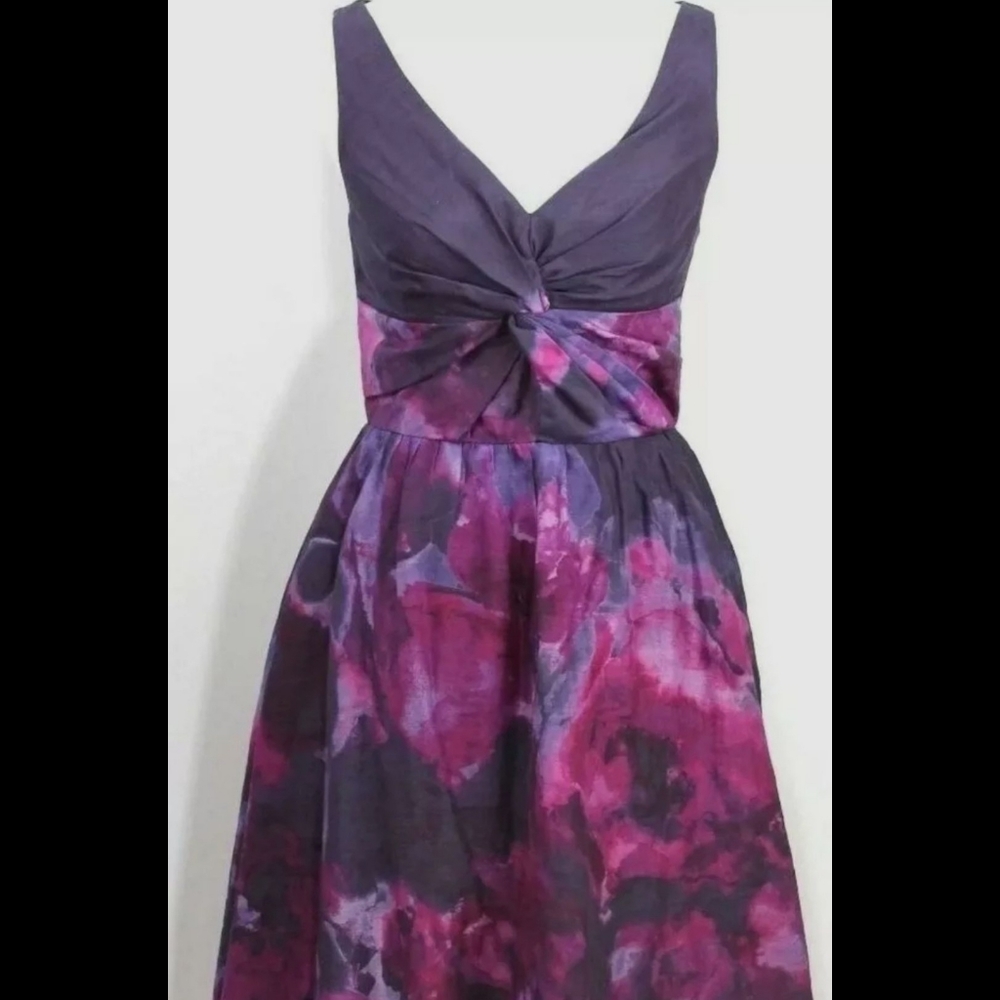 Lela Rose For Neiman Marcus Target Purple Floral Dress Size 8 NWT. - Picture 3 of 5